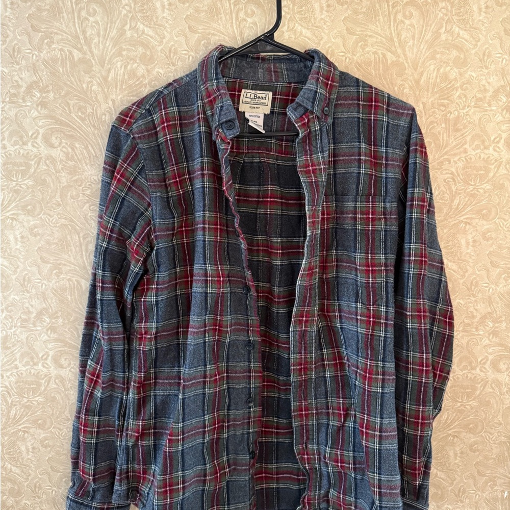 L.L. Bean Lightweight Red and Blue Shirt Jacket